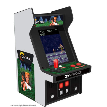 Miniature arcade machine with 'Ninja' game displayed on screen