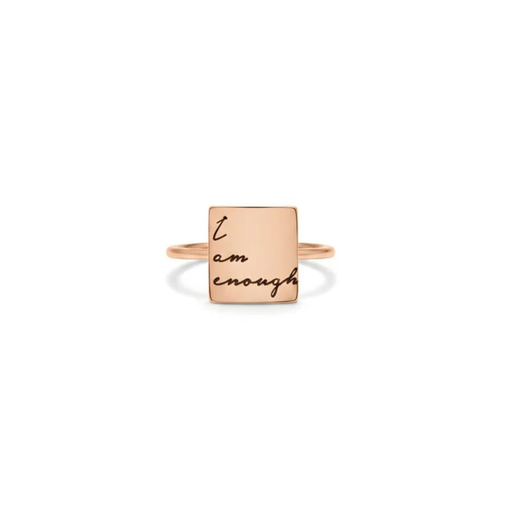 Engraved Name Square Ring