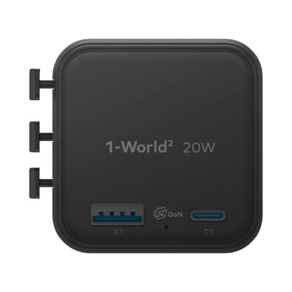Momax 1-World 20W Universal 2-Port Travel Adapter