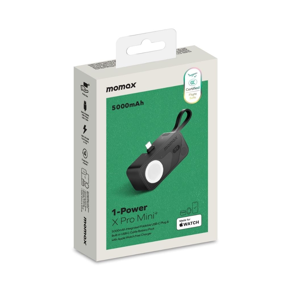 Momax 5000mAh Magnetic Power Bank with USB-C Plug and Apple Watch Charger