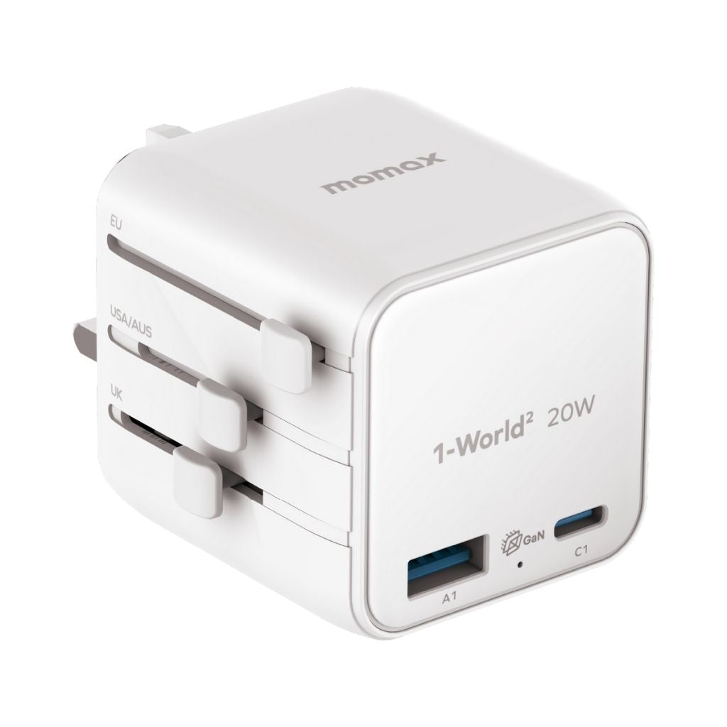 Momax 1-World 20W Universal 2-Port Travel Adapter