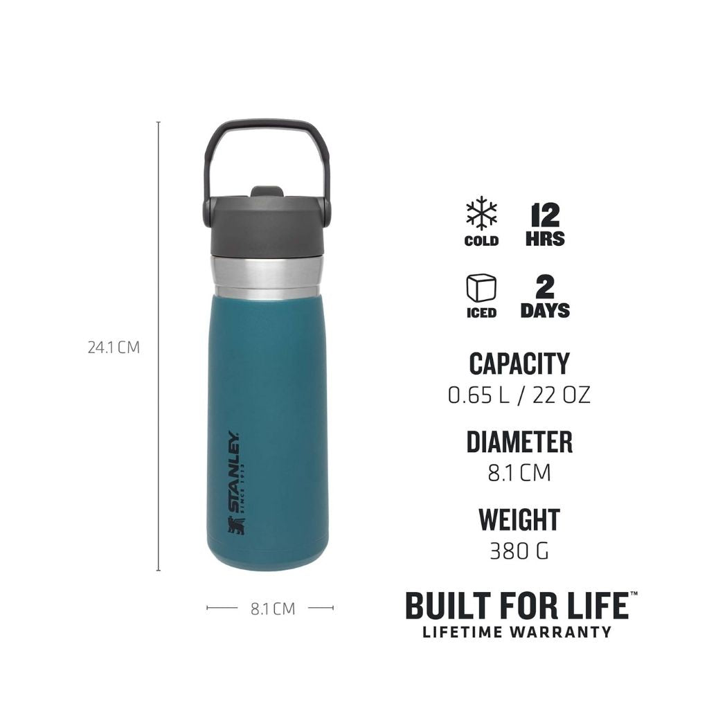 IceFlow Flip Straw Water Bottle 650 ml / 22 oz Lagoon