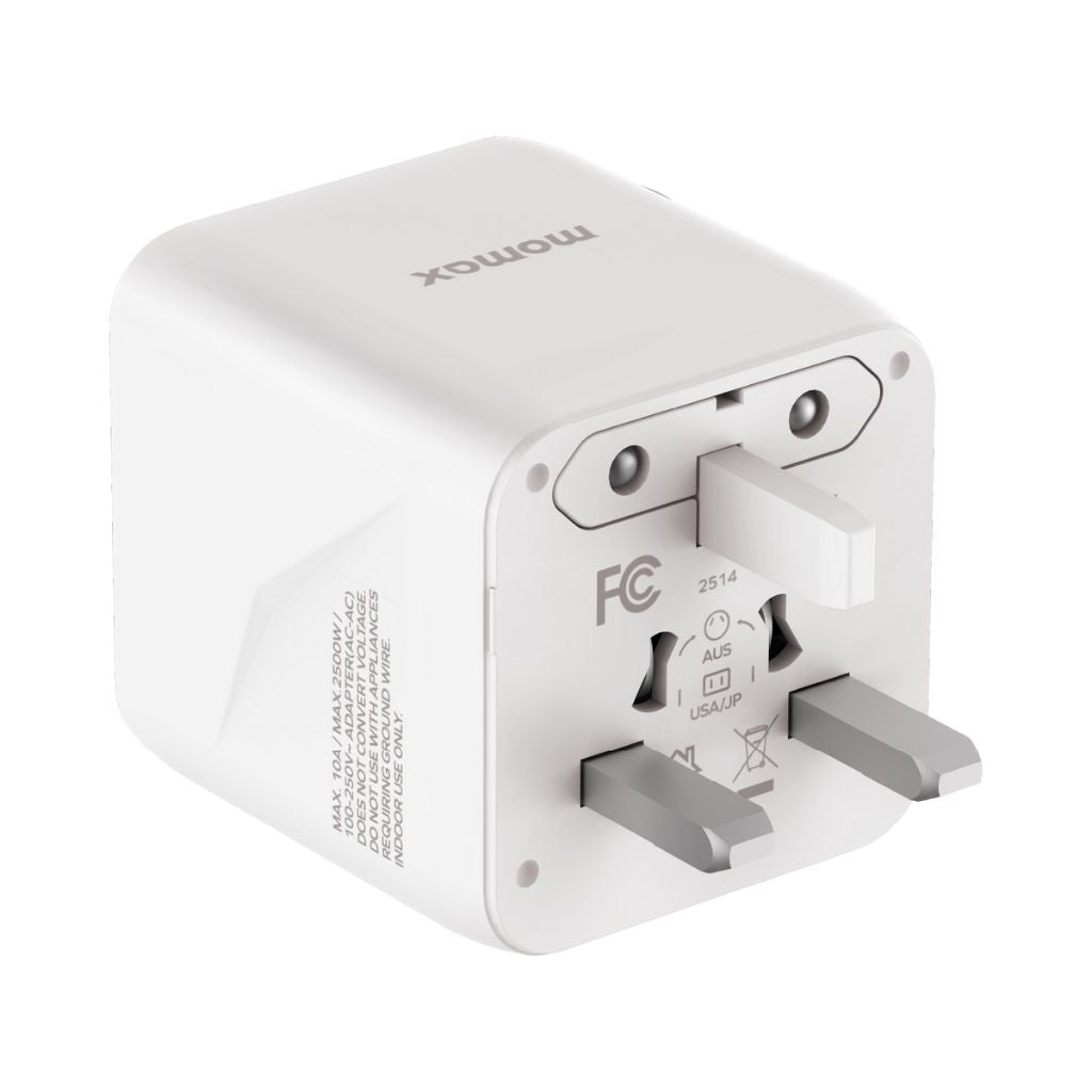 Momax 1-World 20W Universal 2-Port Travel Adapter