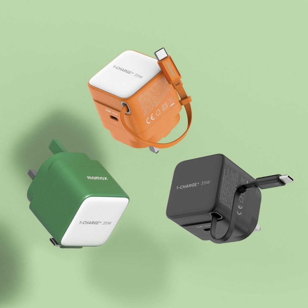 Momax 1-Charge 35W GaN 1-Port Charger With Built-In Usb-C Cable
