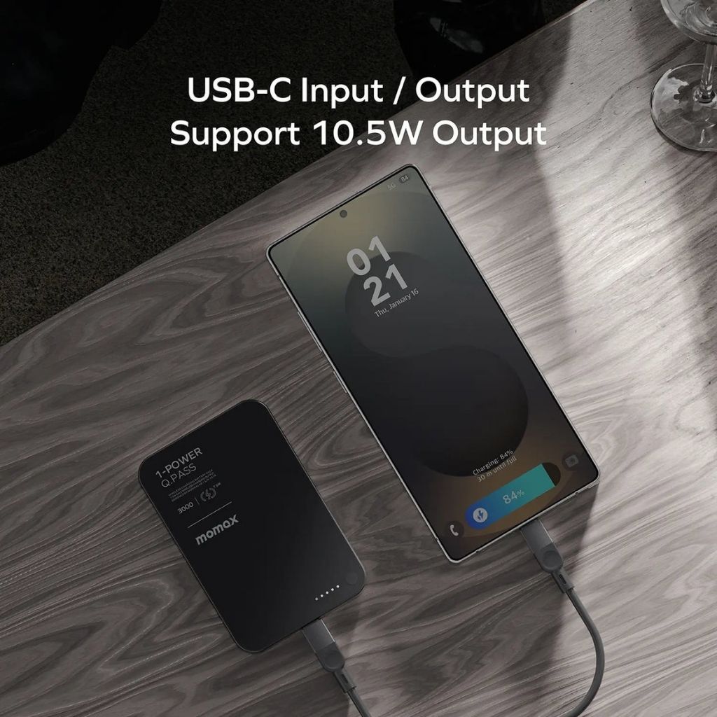 Momax 1-Power Q.Pass 3000mAh Slim Magnetic Wireless Power Bank