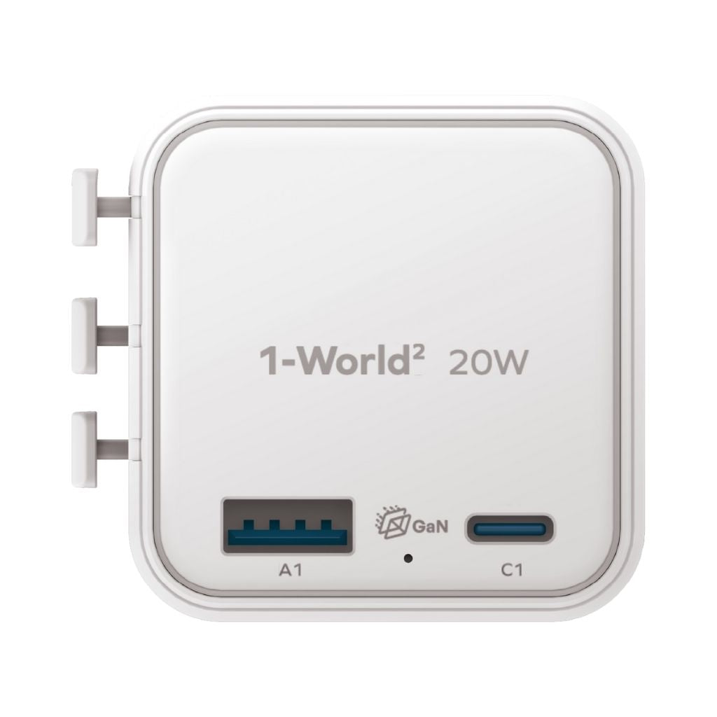 Momax 1-World 20W Universal 2-Port Travel Adapter