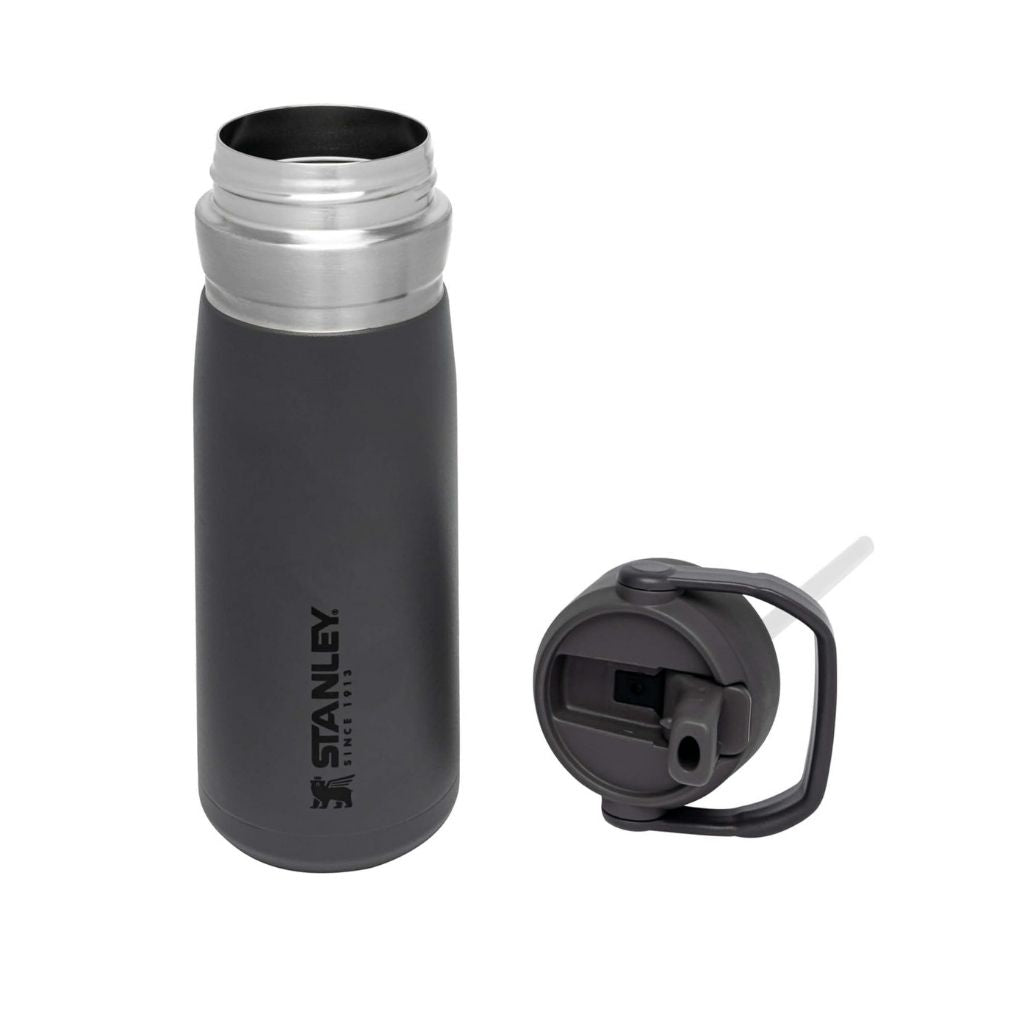 IceFlow Flip Straw Water Bottle 650 ml / 22 oz Charcoal
