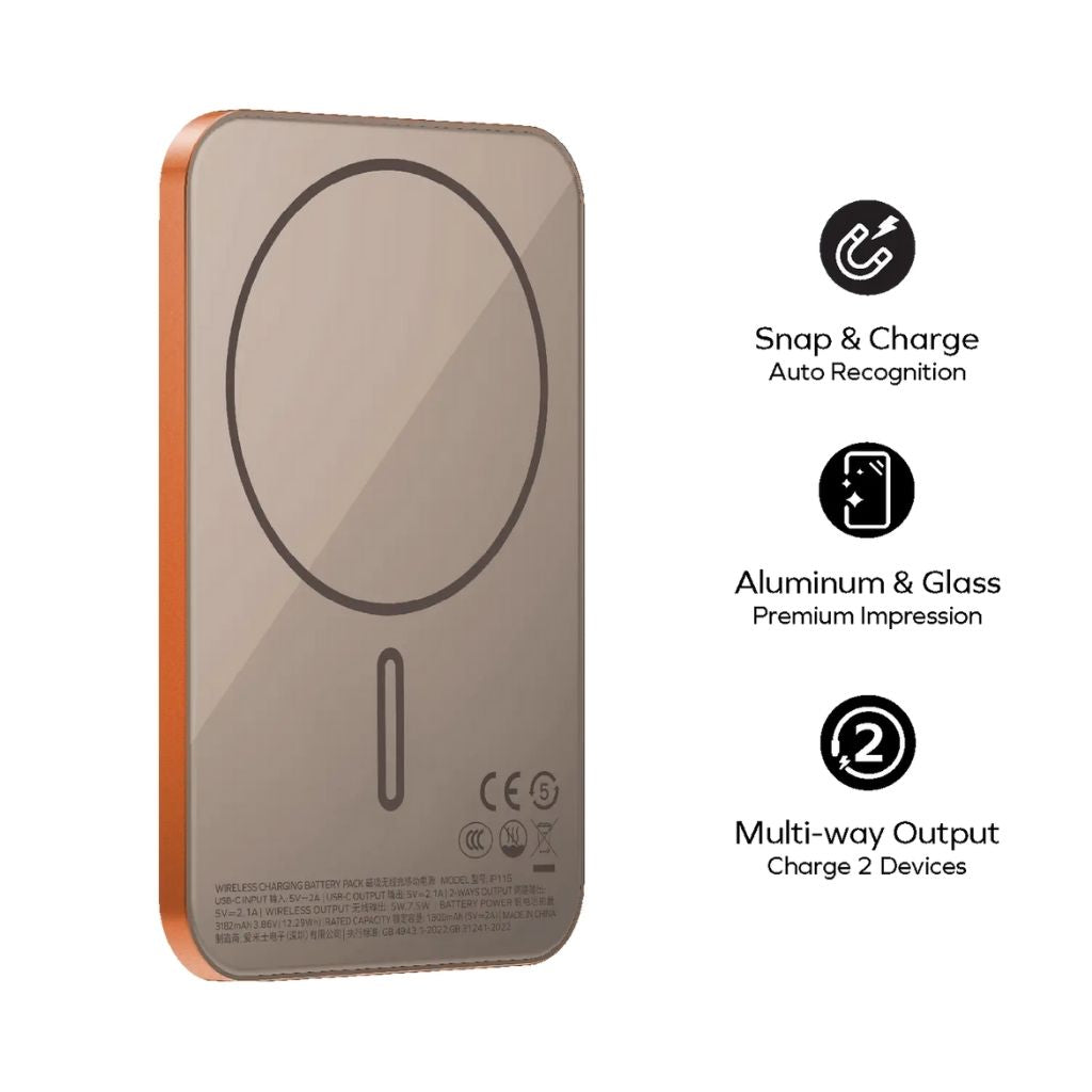 Momax 1-Power Q.Pass 3000mAh Slim Magnetic Wireless Power Bank