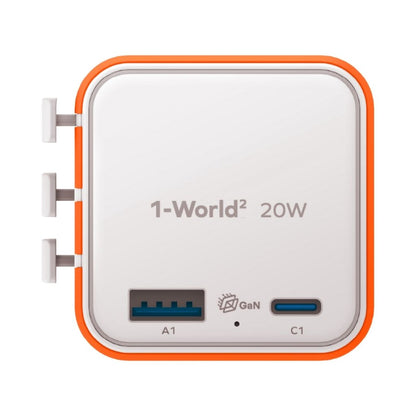 Momax 1-World 20W Universal 2-Port Travel Adapter