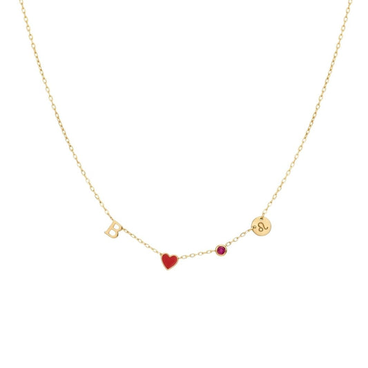 Personalised Zodiac Birthstone Initial Necklace