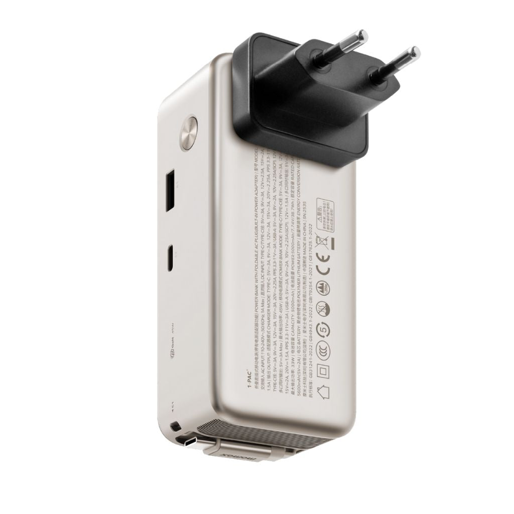 Momax 45W GaN Power Bank with 10,000 mAh Capacity and Dual AC/DC Charging