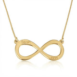 Horizontal Infinity Two Names Necklace