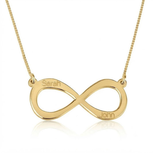 Horizontal Infinity Two Names Necklace