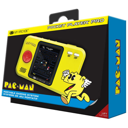 Pac-Man portable gaming system in packaging with character illustration