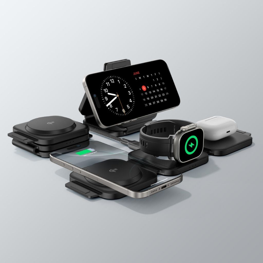 At Thunder Trifold 3-in-1 Qi2 Portable Wireless Charger