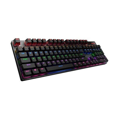 Gaming keyboard with RGB lighting on a white background