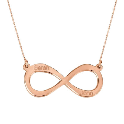 Horizontal Infinity Two Names Necklace