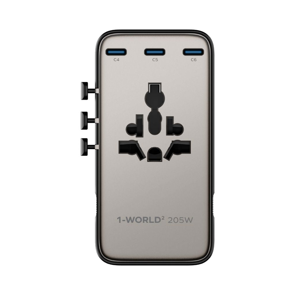Momax 1-World2 205W 7-Port Dual Ac Travel Adaptor