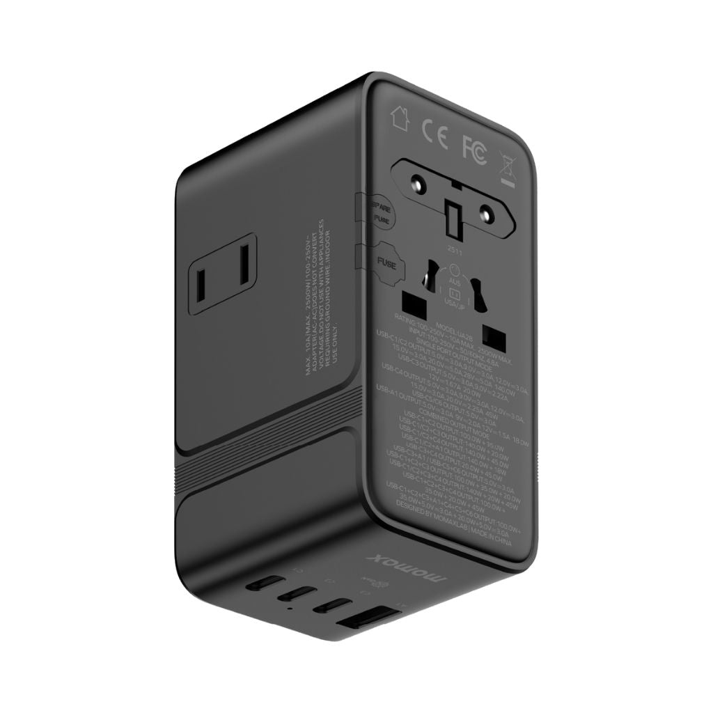 Momax 1-World2 205W 7-Port Dual Ac Travel Adaptor