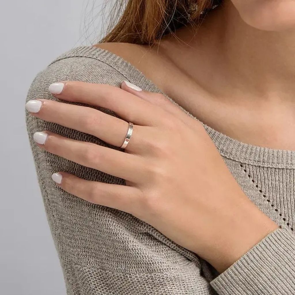 Engraved Birthstone Name Ring