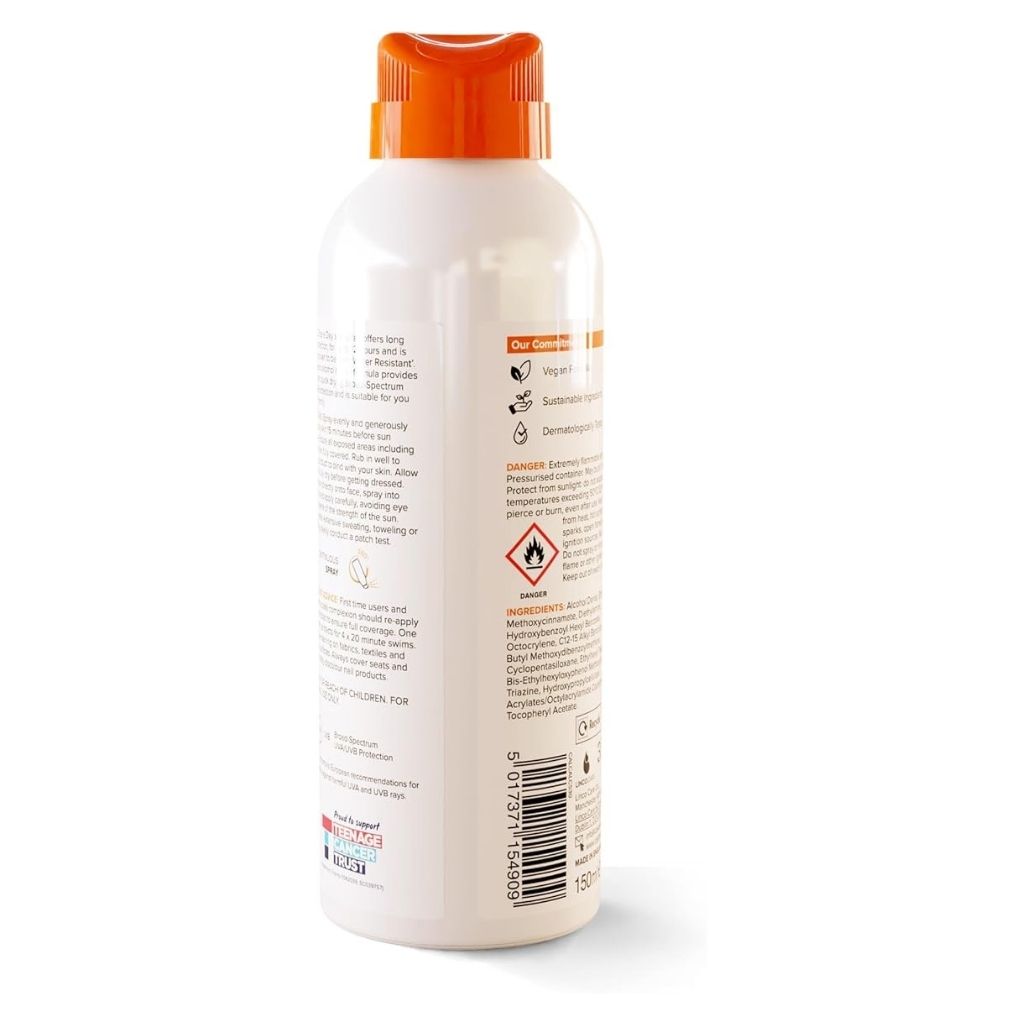 White bottle with an orange cap on a white background