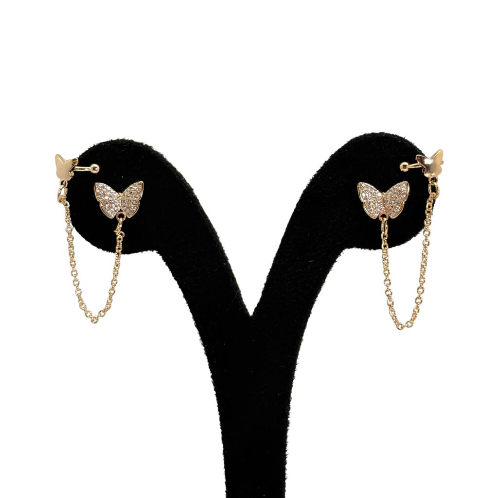 Fluttering Butterfly Chain Earrings