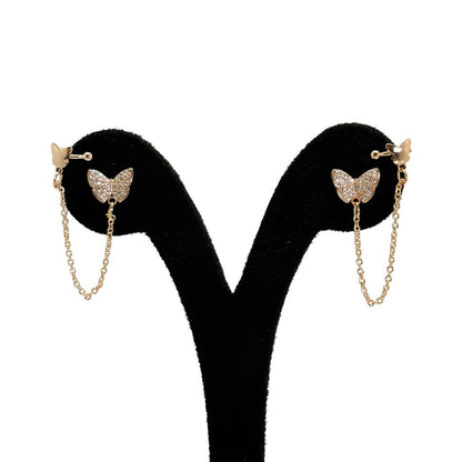 Fluttering Butterfly Chain Earrings
