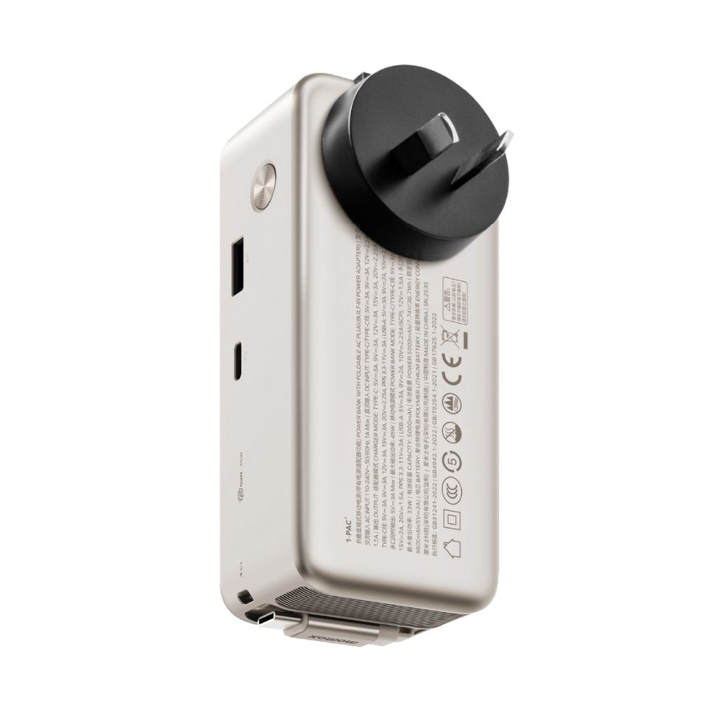 Momax 45W GaN Power Bank with 10,000 mAh Capacity and Dual AC/DC Charging