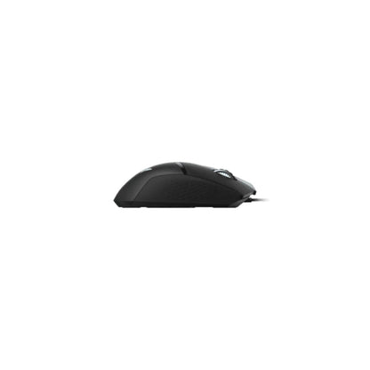 Black computer mouse on a white background