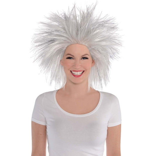 Adult Silver Crazy Wig