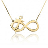 Anchor Infinity Initial Necklace