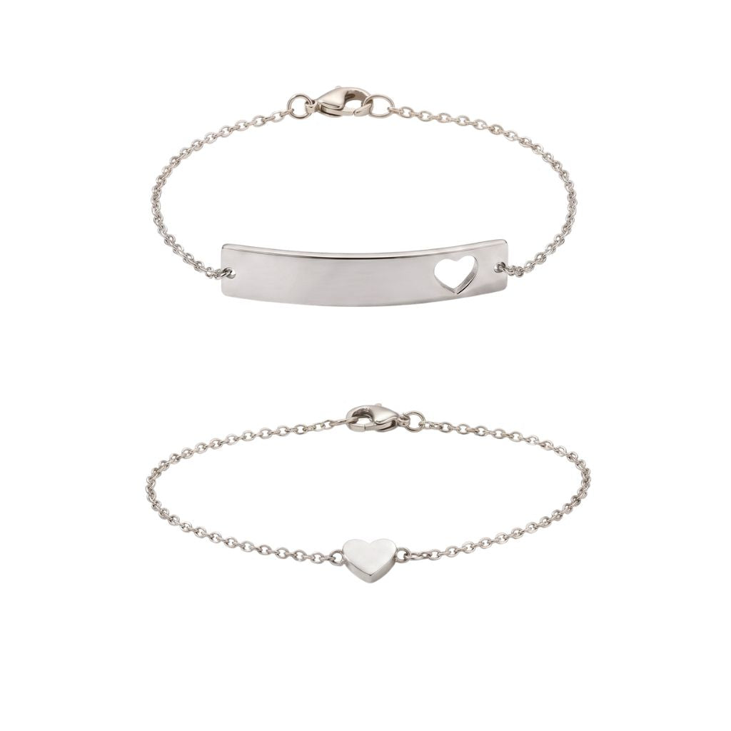 Minimal Heart Bracelet Duo Set