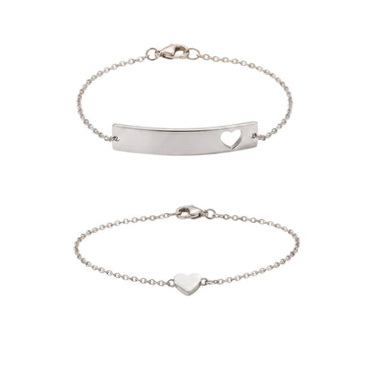 Minimal Heart Bracelet Duo Set