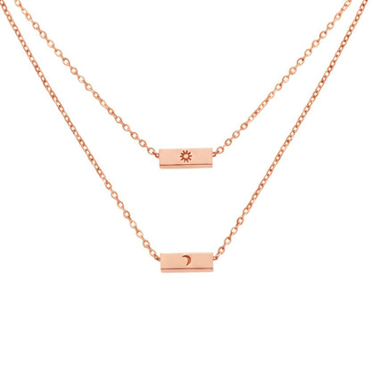 Customised Initial Bar Necklace Set