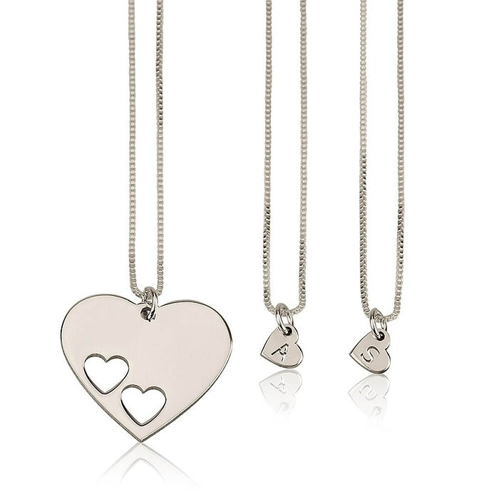 Duo Engraved Heart Necklace