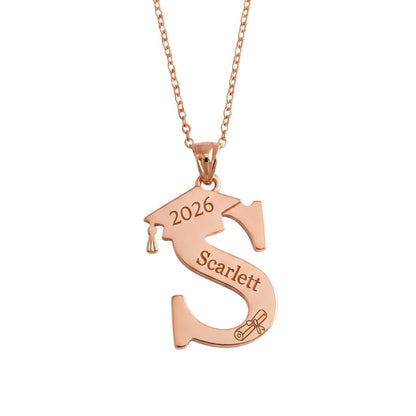 Custom Graduation Initial Necklace
