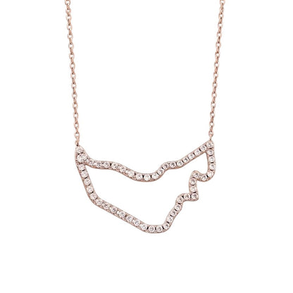UAE Zirconia Map Necklace