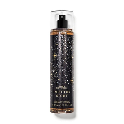 Bath & Body Works 'Into The Night' perfume spray bottle on a white background
