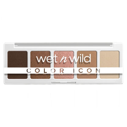 Wet n Wild eyeshadow palette with five colors on a white background