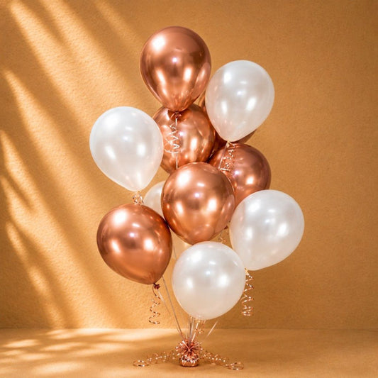 Rose Gold and White Balloon
