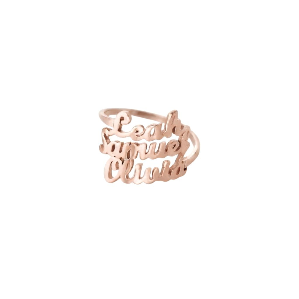 Classic Three Names Ring