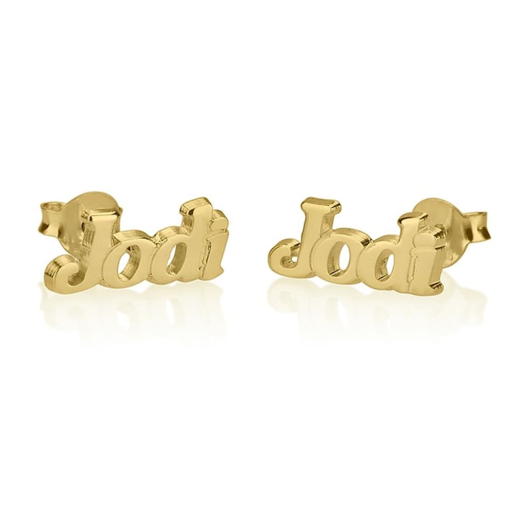 Gold 'Jodi' earrings on a white background