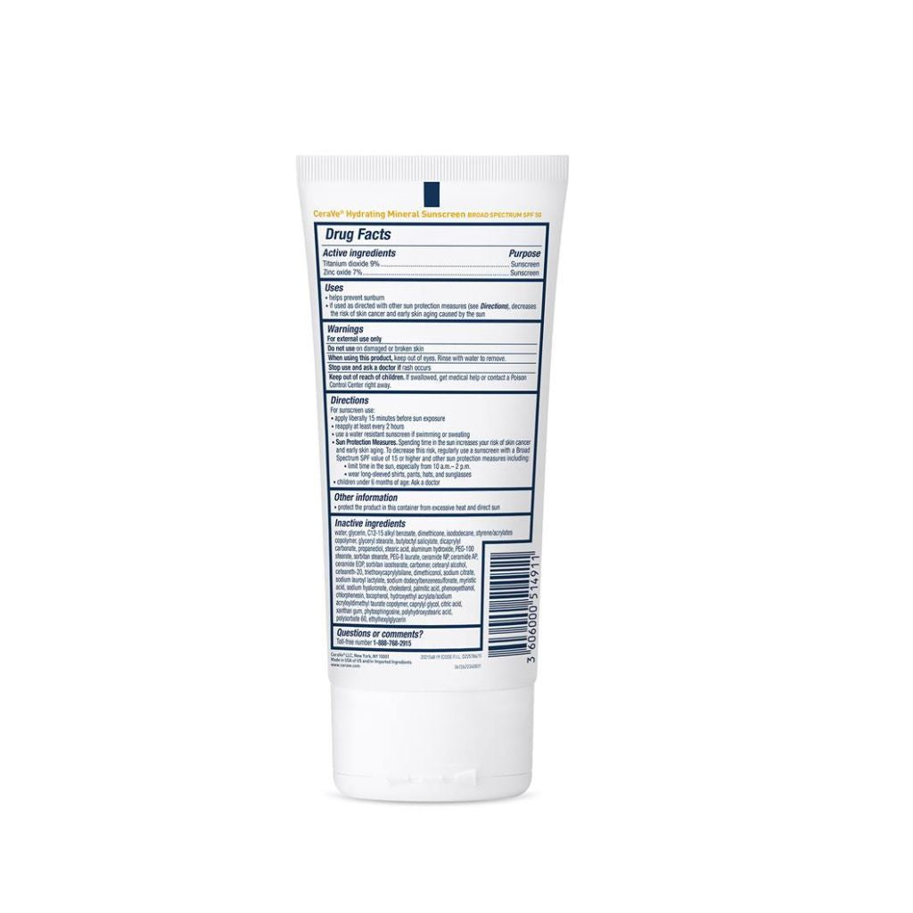 CeraVe Hydrating Mineral Body Sunscreen SPF 50 150ML
