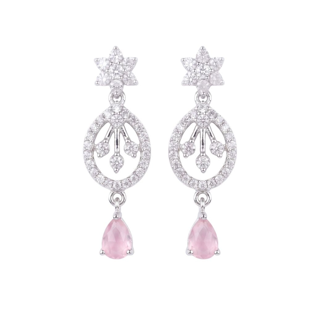 Blush Petal Necklace And Earrings Set
