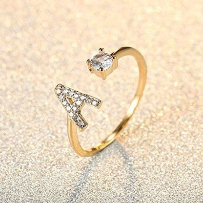 Stone Initial Letter Ring
