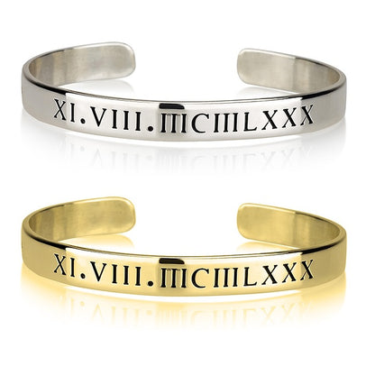 Roman Numeral Cuff Bangle