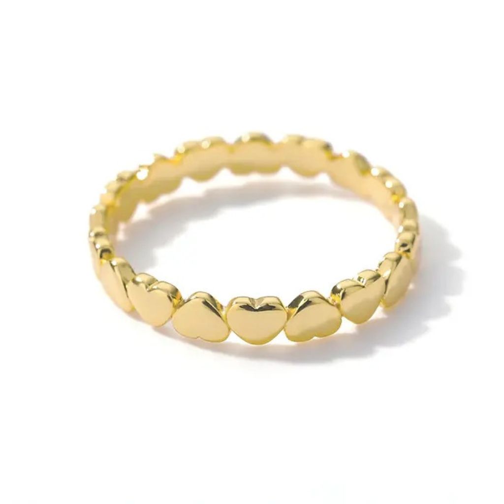 Gold heart stackable ring