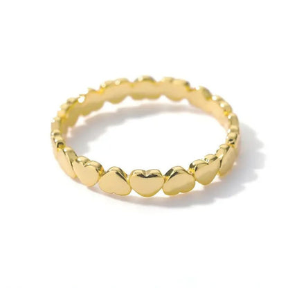 Gold heart stackable ring