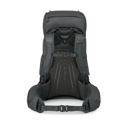 Black backpack on a white background
