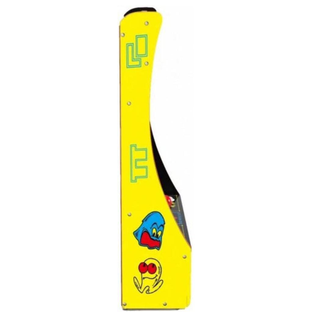 Yellow electric guitar case with cartoon characters on a white background